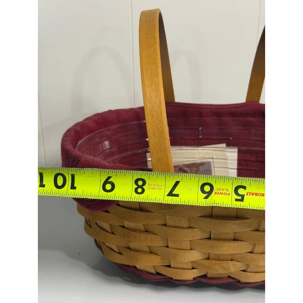 Longaberger Christmas Collection 2004 Get-Together Basket Red Liner Woven Wood